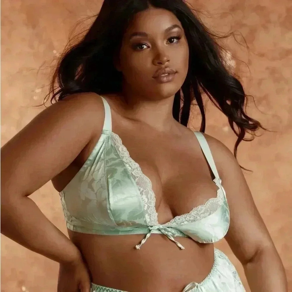 NWOT GABI FRESH x Playful Promises Annabelle Jaquard Mint Triangle Bra 20